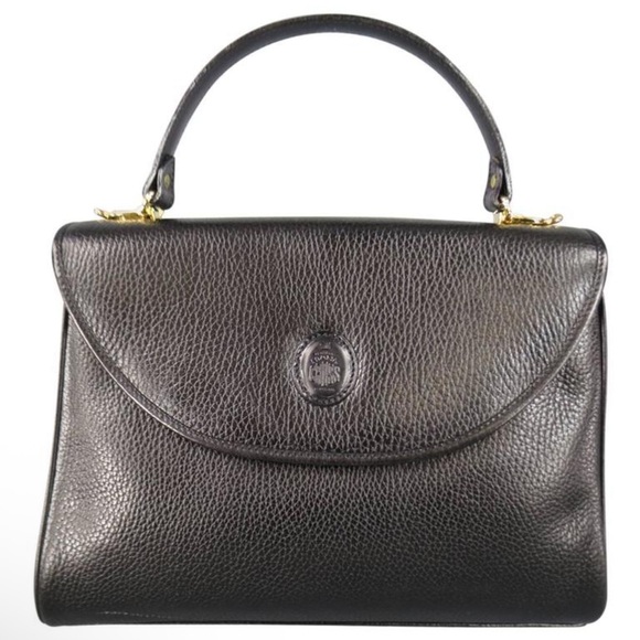 Mark Cross Iconic Vintage Murphy Black Lambskin Leather Satchel EC
